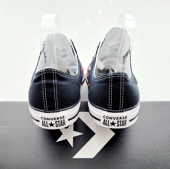 Converse CTAS OX 'Flames' Black/Enamel Red Men's 10/Women's 12 - Picture 4 of 6